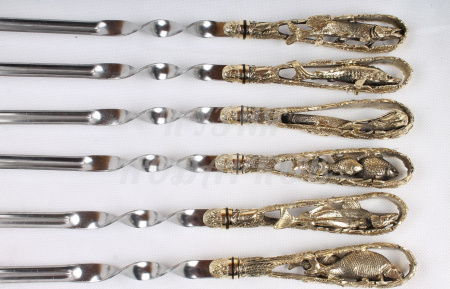 Набор шампуров с декоративным литьем "Рыбалка" (6 шт)